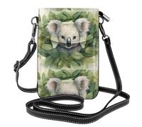 YYHWHJDE Green Leaf Koala Prints Small Leather Women'S Crossbody Flip Phone Bag, Waterproof And Durable