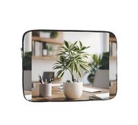 YYHWHJDE Green Plants on The Desk Prints Protective Shockproof Portable Laptop Sleeve Case 13 inch for Men and Women Business Travel, and Office Daily Use