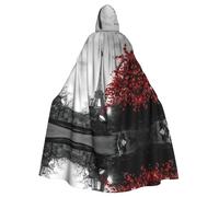 YYHWHJDE Grey Paris Eiffel Tower Prints Hooded Cloak - Long Polyester Throw for Cosplay & Halloween