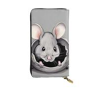 YYHWHJDE Grey Rat Printing Quality Leather Long Clutch Wallet Designed for Fashion Girls and Women Stylish 7.48 x 4.13 in