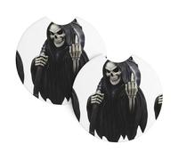 YYHWHJDE Grim-Reaper Prints Car Cup Coasters 2-Pack - The Thoughtful Gift for New Drivers & Road Trip Lovers - High-Grade Neoprene Protection & Style