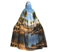YYHWHJDE Group of palm trees Picture Halloween Adult Hooded Cloak for Role-Playing, Costumes, and Theme Parties