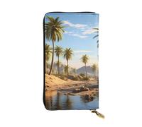 YYHWHJDE Group of Palm Trees Printing Quality Leather Long Clutch Wallet Designed for Fashion Girls and Women Stylish 7.48 x 4.13 in