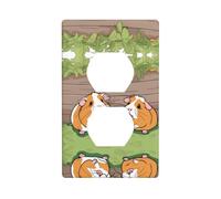 YYHWHJDE Guinea Pigs Funny Pattern Double Socket Wall Panel Decorative is Durable and Suitable for Socket Light Switch Accessories 4.5x2.76in