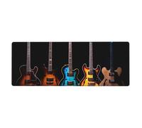 YYHWHJDE Guitar Bass Music Musical Instruments Picture Extra Large Mouse Pad, Computer Office Anti Slip Gaming Keyboard Thickened Version 12x31.5in