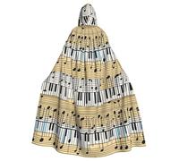 YYHWHJDE Guitar Piano Pattern Pattern Halloween Adult Hooded Cloak for various party and carnival settings