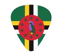 YYHWHJDE Guitar Picks Set of 12 - Durable ABS Variety Pack | for Acoustic, Electric Flag of the Commonwealth of Dominica Pattern