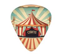YYHWHJDE Guitar Picks Set of 12 - Durable ABS Variety Pack | for Acoustic, Electric vintage circus background Pattern