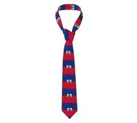 YYHWHJDE Haitian flag Pattern Men's Necktie for Business, Daily Wear, Work, Birthdays, Weddings, Parties, Banquets Easy Care 57X3.1 In