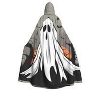YYHWHJDE Halloween Ghost Prints Adult Hooded Cloak is a super large, comfortable, and durable Halloween hooded poncho
