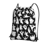 YYHWHJDE Halloween Goth Prints Drawstring Backpack Waterproof Gym Bag - Lightweight Foldable Sport Cover with Zipper Pocket for Travel Hiking