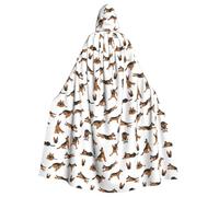 YYHWHJDE Halloween Hooded Cloak for Adults, Long Polyester Cape | For Cosplay German Shepherd Pattern