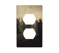 YYHWHJDE Hand Behind The Tombstone Prints Double Socket Wall Panel Electrical Socket Cover Plate Decoration Heat Resistant 4.5x2.76in