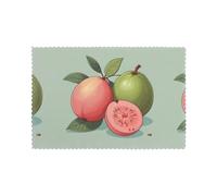 YYHWHJDE Hand Drawn Guava Prints Placemats Set of 6 12x18in - Elevate Every Meal with Durable & Customizable Table Layers