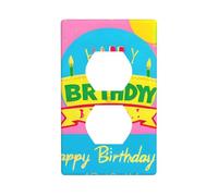 YYHWHJDE Happy Birthday Balloon Prints Double Socket Wall Panel Electrical Socket Cover Plate Shatter Decoration Durable 4.5x2.76in