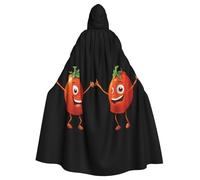 YYHWHJDE Happy little tomato Prints Halloween Adult Hooded Cloak for Parties and Costumes