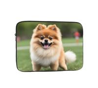 YYHWHJDE Happy Short-haired Pomeranian Prints Protective Shockproof Portable Laptop Sleeve Case 12 inch for Men and Women Business Travel, and Office Daily Use