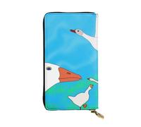 YYHWHJDE Happy White Goose Printing Quality Leather Long Clutch Wallet Designed for Fashion Girls and Women Stylish 7.48 x 4.13 in