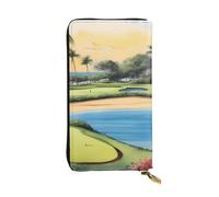 YYHWHJDE Hawaii Beach Golf Course Printing Quality Leather Long Clutch Wallet Designed for Fashion Girls and Women Stylish 7.48 x 4.13 in