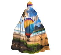 YYHWHJDE Hawaii Hot Air Balloon Printing Halloween Adult Hooded Cloak for Parties and Costume Events