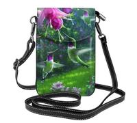 YYHWHJDE Heaven Hummingbird Genuine Leather Crossbody Phone Pouch