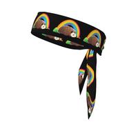 YYHWHJDE Hedgehog On The Rainbow Prints Sports headscarf, sweat absorbing and breathable, motion headband, double-sided kerchief
