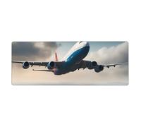 YYHWHJDE High Altitude Airplane Picture Extra Large Mouse Pad, Computer Office Anti Slip Gaming Keyboard Thickened Version 12x31.5in