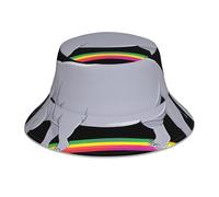YYHWHJDE Hippopotamus Crossing The Rainbow Pattern Reflective Bucket Hat Lightweight, Breathable, Foldable for Men & Women