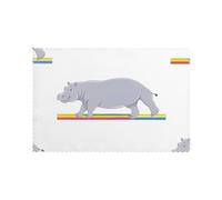 YYHWHJDE Hippopotamus Crossing The Rainbow Prints Set of 6 Washable Heat Resistant Placemats for Dining Table Decor - Thick, Sturdy, and Personalized Design