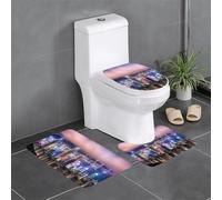 YYHWHJDE Hong Kong Pattern Anti slip floor mat three piece set bathroom carpet anti slip durable