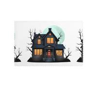 YYHWHJDE Horror House Prints Placemats Set of 6 12x18in - Elevate Every Meal with Durable & Customizable Table Layers