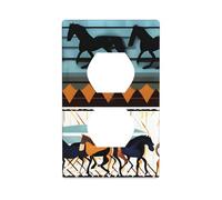 YYHWHJDE Horse Stripes Pattern Picture Double Socket Wall Panel Decorative is Durable and Suitable for Socket Light Switch Accessories 4.5x2.76in