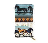 YYHWHJDE Horse Stripes Pattern Printing Quality Leather Long Clutch Wallet Designed for Fashion Girls and Women Stylish 7.48 x 4.13 in