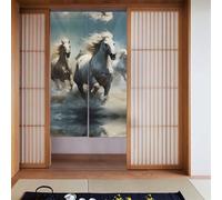YYHWHJDE Horses running wild in the river Pattern Curtain two Pieces Spliced 34x56in Fabric curtains, room dividers Fabric, Smooth & Not Easily Wrinkled