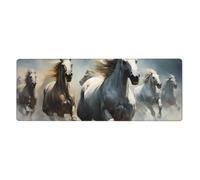 YYHWHJDE Horses Running Wild In The River Picture Extra Large Mouse Pad, Computer Office Anti Slip Gaming Keyboard Thickened Version 12x31.5in