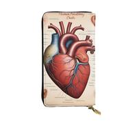 YYHWHJDE Human Anatomy Heart Chart Picture Leather long clutch wallet Designed for fashion girls and women stylish and personalized 7.48 x 4.13 in, Black, One Size