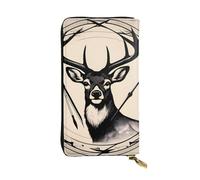 YYHWHJDE Hunting Arrows Triangles Deer Prints Quality Leather Long Clutch Wallet Designed for Fashion Girls and Women Stylish 7.48 x 4.13 in