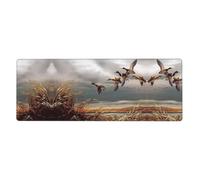 YYHWHJDE Hunting Flying Wild Ducks Extra Large Rubber Mousepad 12x31.5in