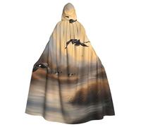 YYHWHJDE Hunting Flying Wild Ducks Prints Halloween Adult Hooded Cape Men'S And Women'S Clothing Mantle Role-Playing