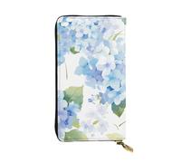 YYHWHJDE Hydrangea Watercolor Picture Quality Leather Long Clutch Wallet Designed for Fashion Girls and Women Stylish 7.48 x 4.13 in