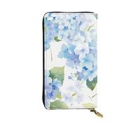 YYHWHJDE Hydrangea Watercolor Prints Quality Leather Long Clutch Wallet Designed for Fashion Girls and Women Stylish 7.48 x 4.13 in