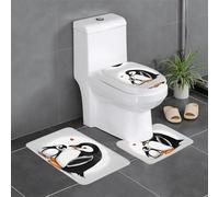 YYHWHJDE I Love Penguins Pattern Anti slip floor mat three piece set bathroom carpet anti slip durable