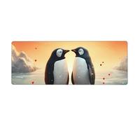 YYHWHJDE I Love Penguins Picture Extra Large Mouse Pad, Computer Office Anti Slip Gaming Keyboard Thickened Version 12x31.5in