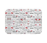 YYHWHJDE I Love You Words With Hearts Prints Hem Mat 40x60 - High-grade Washable Bath Throw for Spa-Like Well-crafted & Easy Cleaning