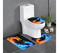 YYHWHJDE Ice and Fire Dragons Prints 3 Piece Bathroom Rugs Set 24x16in Well-crafted Flannel Floor Mats for Spa-Like Comfort