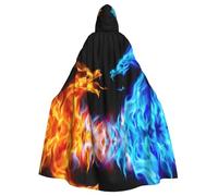YYHWHJDE Ice and Fire Dragons Prints Hooded Cloak - Oversized Costume Throw, Soft Cosplay Layer