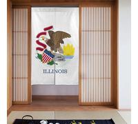 YYHWHJDE Illinois State Flag Pattern Curtain two Pieces Spliced 34x56in Fabric curtains, room dividers Fabric, Smooth & Not Easily Wrinkled