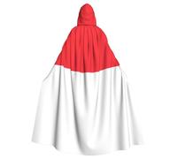 YYHWHJDE Indonesian flag Prints Adult Hooded Cloak is a super large, comfortable, and durable Halloween hooded poncho