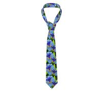 YYHWHJDE Iris Flower Butterfly Prints Men's tie classic style suit cravat suitable for holidays and work
