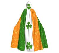 YYHWHJDE Irish Flag Pattern Halloween Adult Hooded Cape Cloak - Super Large Hooded Cloak No Zipper